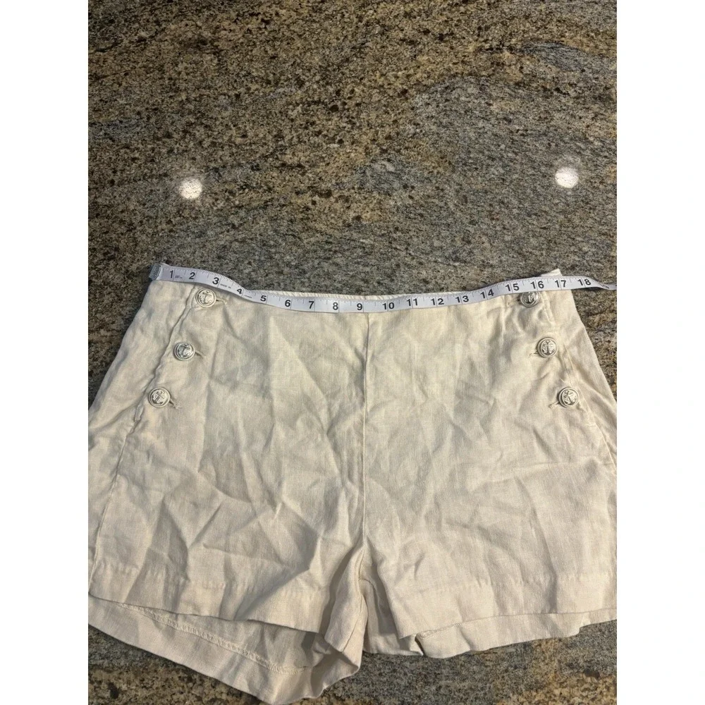 L'Agence Womens Shorts Oat Jude 100%‎ Linen Sailor Shorts Size 31 High Rise